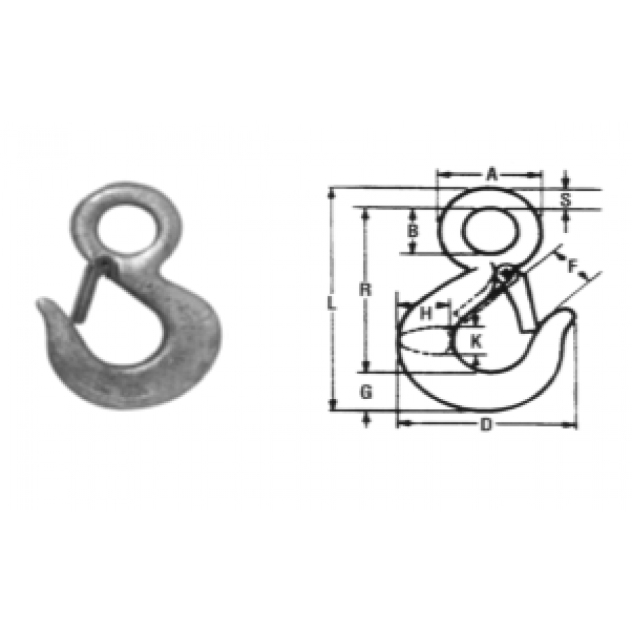 GANCHO CON TRABA CAMPBELL 1 Tn.