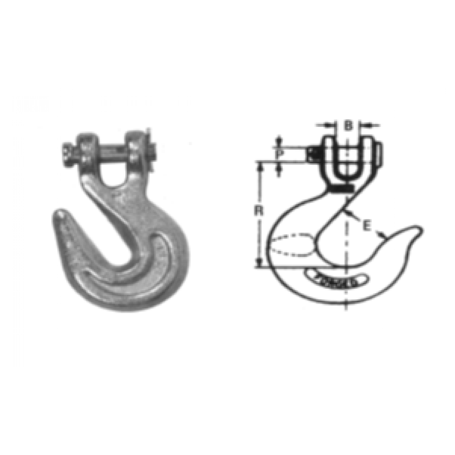 GANCHO CON PERNO CROMADO 1/4