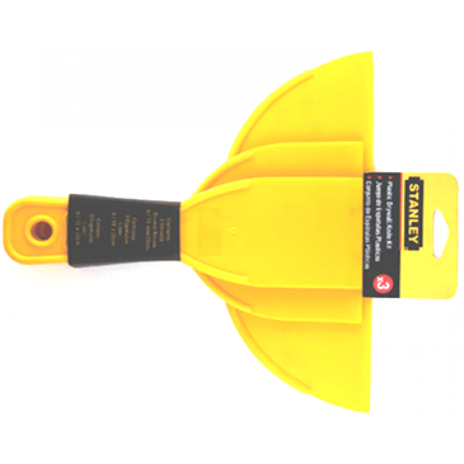 JGO. 3 ESPATULAS PLASTICAS STANLEY DENTADAS