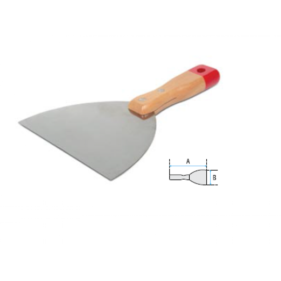 ESPATULA BELLOTA RIGIDA CABO MADERA 75mm
