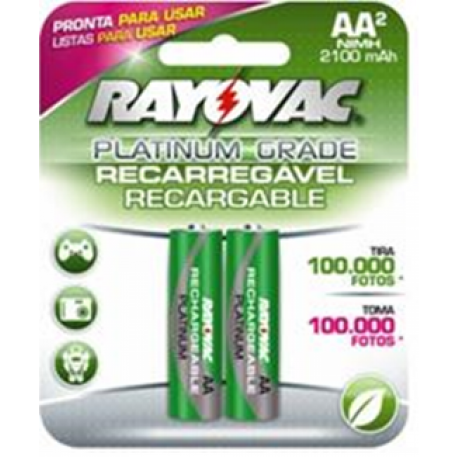 BLISTER DE 2 PILAS RECARGABLE RAYOVAC 