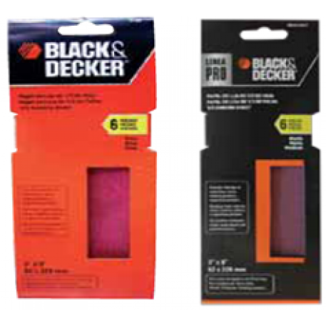 PACK 6 HOJAS DE LIJA BLACK + DECKER