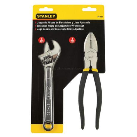 JUEGO 1 ALICATE Y 1 LLAVE AJUSTABLE STANLEY