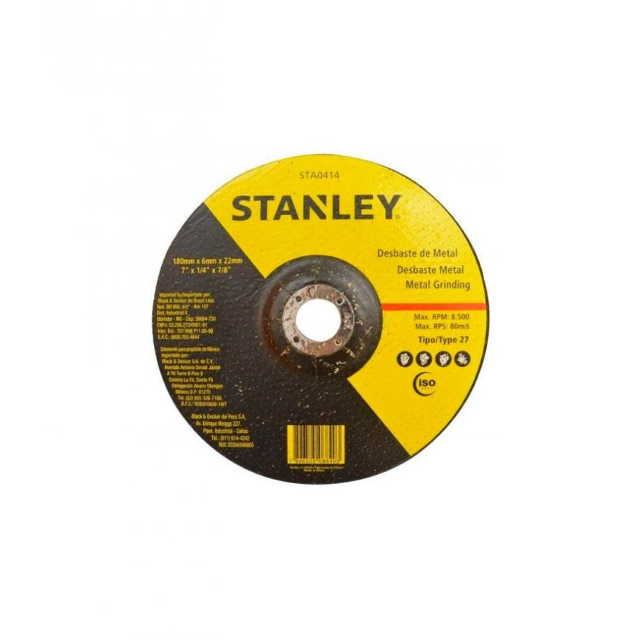 DISCO DESBASTE METAL STANLEY 180 x 6.4 mm