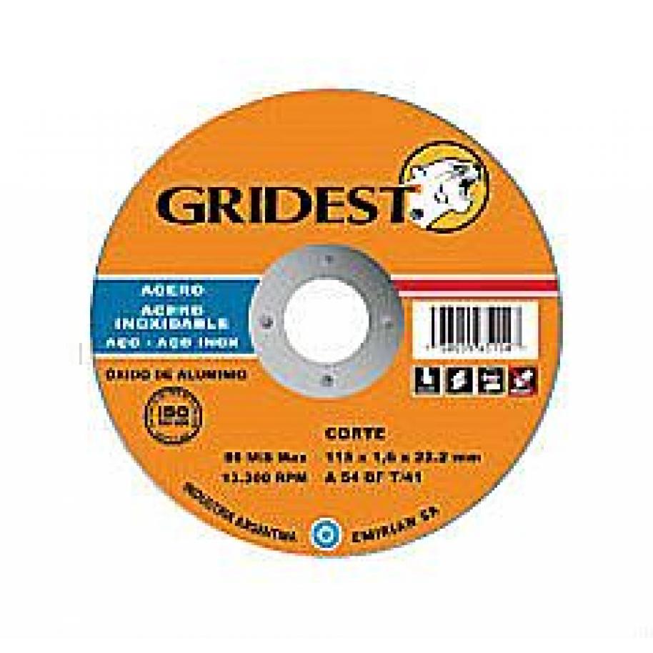 DISCO DE CORTE GRIDEST 115 x 1.6mm
