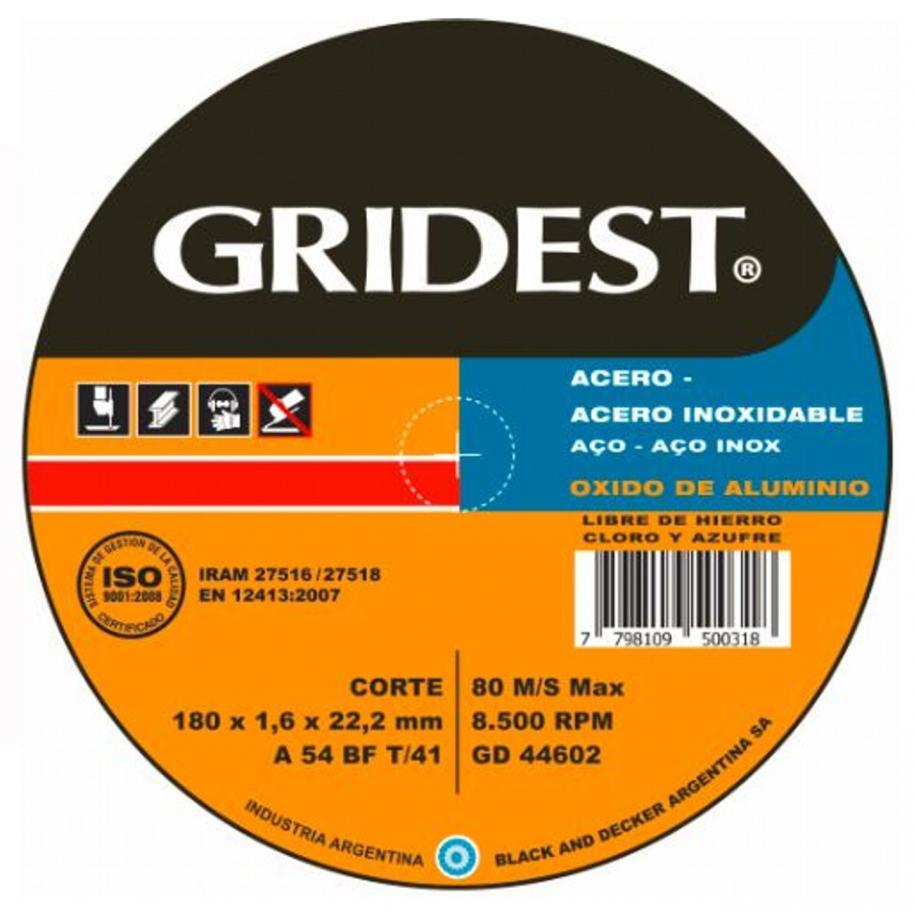 DISCO DE CORTE GRIDEST 180 x 1.6mm