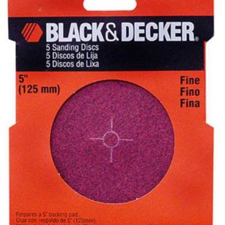 PAQUETE 5 DISCOS DE LIJA BLACK + DECKER